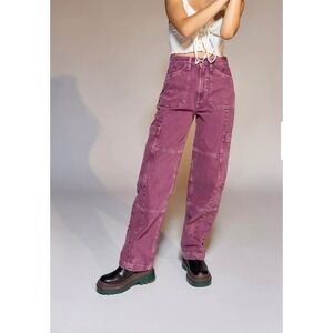 BDG Urban Outfitters Kate High Waisted Baggy cargo Jean plum women size 28